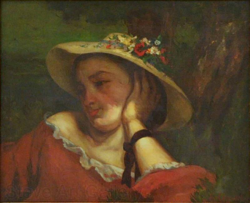 Gustave Courbet Woman with Flowers in her Hat